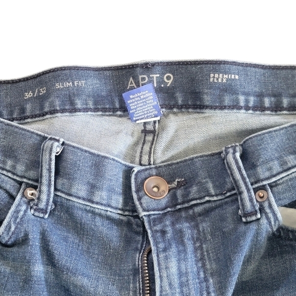 Apt 9 Men's Premier Flex Slim Fit Jeans Size 36/32 - Picture 2 of 7